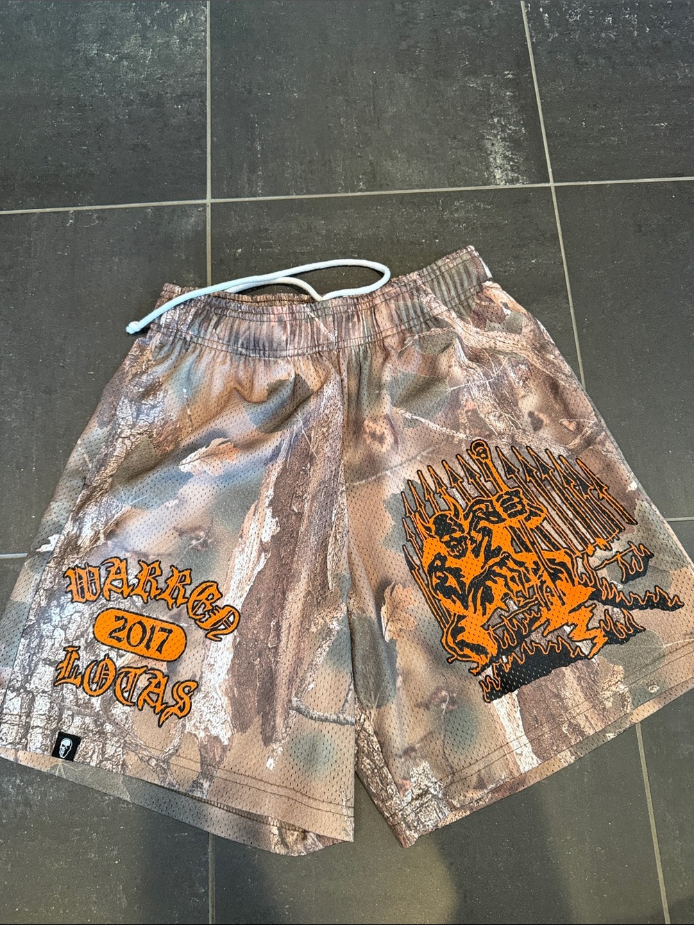 Warren Lotas Camouflage Graphic Athletic Shorts - Orange Accent